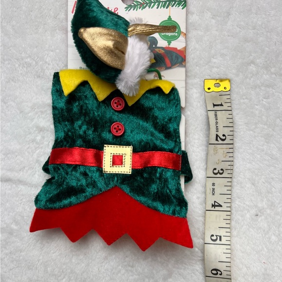 Reptile Holiday Christmas Elf Costume Bearded Dragon Green - Picture 2 of 2